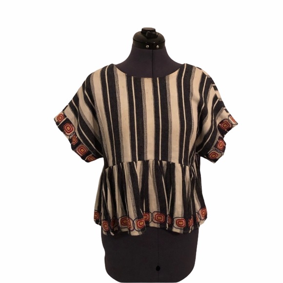 Anthropologie Tops - 2/$25 sale Stripped geometric Anthropologie blouse